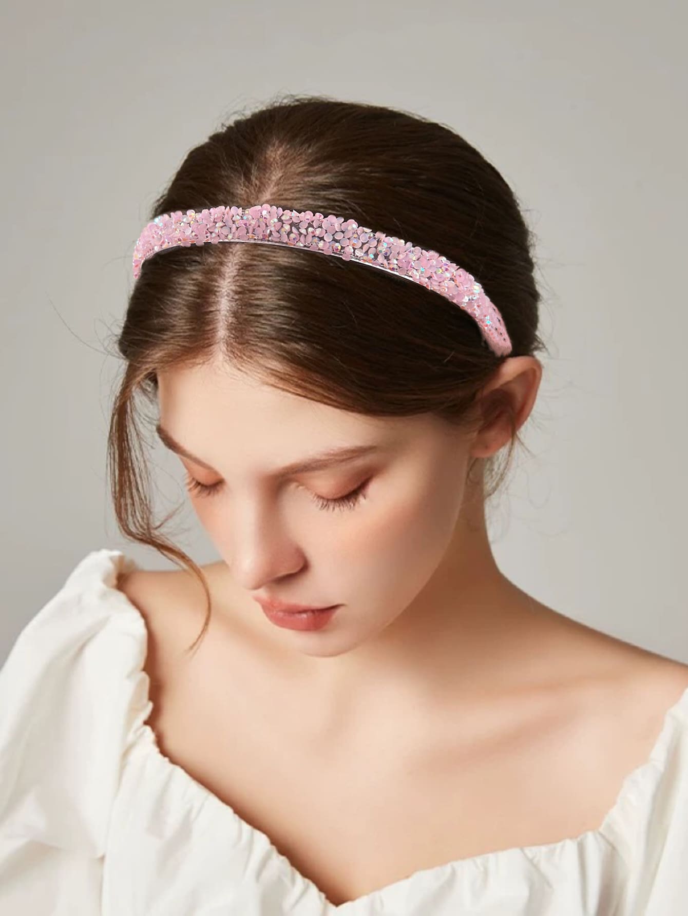 Rhinestone Decor Headband - Pink - View 1