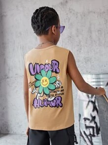 SHEIN 男孩卡通圖案背心上衣