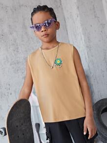 SHEIN 男孩卡通圖案背心上衣