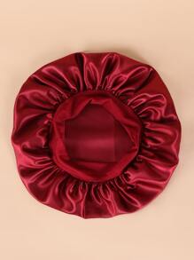 Solid Hair Bonnet Silk Bonnet Satin Bonnet Sleep Bonnet - Burgundy - View 2