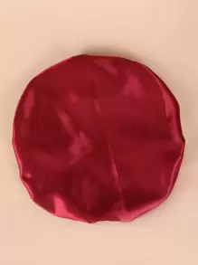 Solid Hair Bonnet Silk Bonnet Satin Bonnet Sleep Bonnet - Burgundy - View 3