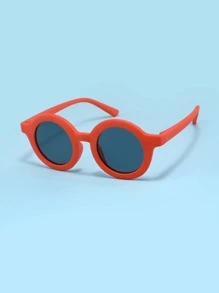 Niños Gafas de sol de marco redondo - Rojo - Ver 2