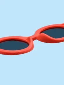 Niños Gafas de sol de marco redondo - Rojo - Ver 3