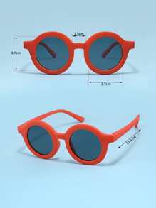 Niños Gafas de sol de marco redondo - Rojo - Ver 5