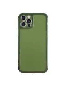 1 件简约透明橄榄绿手机壳适用于 Apple 11/12/13/14/15/Pro/Max/16 防水防震防摔防刮 - 墨綠色 - 查看 4