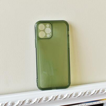 纯色基础款手机壳 1 件装 简约透明橄榄绿手机壳 兼容苹果 11/12/13/14/15/Pro/Max/16 防水防震防摔防刮 春季礼物