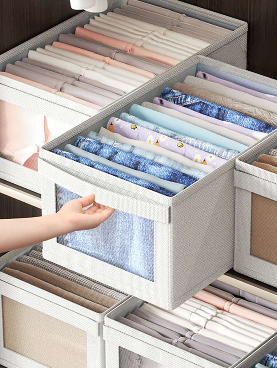 1 hộp đựng quần áo nhiều ngăn - Xám - Xem 1