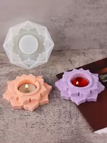 1pc Flower Design DIY Silicone Mold - White - View 1