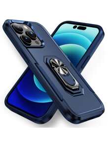 男士磁吸式手机壳带指环支架，国际版，非国内版 - 寶藍色 - 查看 2