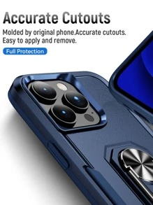 男士磁吸式手机壳带指环支架，国际版，非国内版 - 寶藍色 - 查看 3