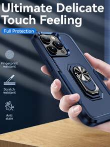 男士磁吸式手机壳带指环支架，国际版，非国内版 - 寶藍色 - 查看 8