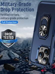 男士磁吸式手机壳带指环支架，国际版，非国内版 - 寶藍色 - 查看 10