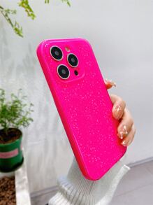 1 Ốp điện thoại TPU mềm chống sốc, chống mồ hôi, chống vân tay, chống trầy xước, chống phai màu, chống nước, chống rơi vỡ, chất lượng cao màu hồng thạch lấp lánh - Màu Hồng Tươi - Xem 3