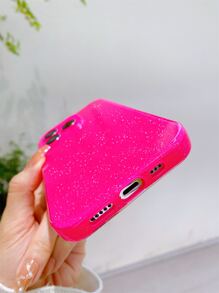 1 Ốp điện thoại TPU mềm chống sốc, chống mồ hôi, chống vân tay, chống trầy xước, chống phai màu, chống nước, chống rơi vỡ, chất lượng cao màu hồng thạch lấp lánh - Màu Hồng Tươi - Xem 4