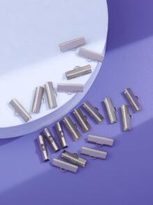 20pcs Cord Crimp End Caps Thread End Fasten - Silver - View 1