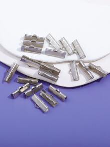 20pcs Cord Crimp End Caps Thread End Fasten - Silver - View 2