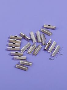 20pcs Cord Crimp End Caps Thread End Fasten - Silver - View 3