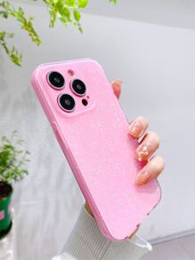 1 件高品质粉色果冻闪光软 TPU 手机壳，防摔、防汗、防指纹、防刮、不褪色手机壳防水防震 - 粉色 - 查看 3