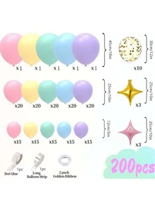 200只糖果色馬卡龍氣球花環 - 彩色 - 查看 3