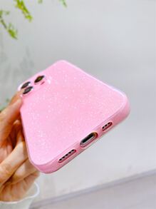 1 件高品质粉色果冻闪光软 TPU 手机壳，防摔、防汗、防指纹、防刮、不褪色手机壳防水防震 - 粉色 - 查看 5