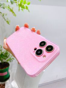1 件高品质粉色果冻闪光软 TPU 手机壳，防摔、防汗、防指纹、防刮、不褪色手机壳防水防震 - 粉色 - 查看 6