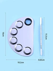 2pcs Stainless Steel Paint Palette Set For Beautiful Nail Art - Silver - View 5