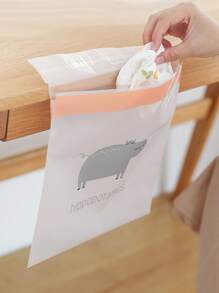 15 piezas Bolsa de basura con estampado de dibujos animados - Rosa vieja - Ver 1