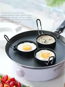 1 pieza Aro de huevo de acero inoxidable redondo - Negro - Ver 2