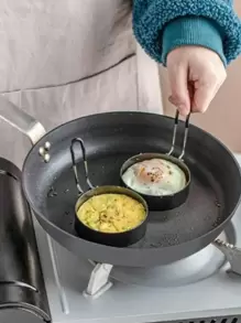 1 pieza Aro de huevo de acero inoxidable redondo - Negro - Ver 6