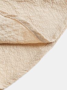 SHEIN Girlism 青少年女孩印花前繫帶泡泡袖連衣裙 - 卡其色 - 查看 4