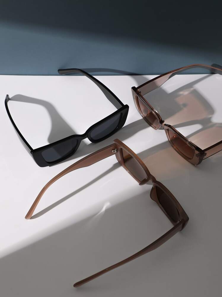 3 pares de gafas de sol con montura cuadrada, accesorios de viaje, gafas de sol de playa, accesorios de playa para mujer, gafas de sol básicas y apropiadas para suéter, jeans, pantalones de chándal, sudadera con capucha, chaquetas, vestidos y camisas de manga larga, elegante para salidas familiares, viajes, vacaciones, playa, al aire libre - Multicolor - Añade 4