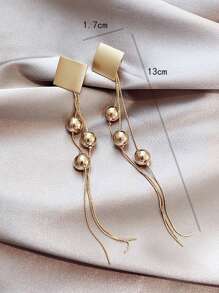 Geometric Decor Earrings - Yellow Gold - View 5