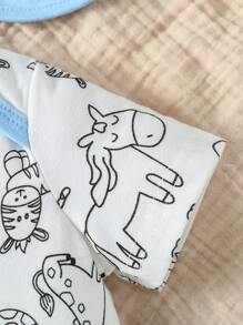 男嬰卡通圖案連體衣和短褲