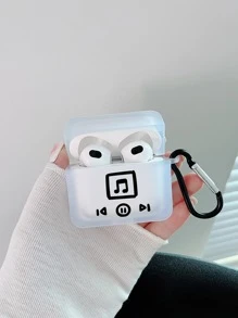 1pc Musical Note Pattern Case Compatible With AirPods - Multicolor - View 1