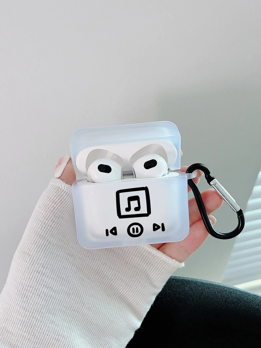 1pc Musical Note Pattern Case Compatible With AirPods - Multicolor - View 1