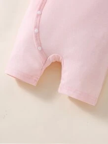 Newborn Baby 2pcs Strawberry Print Romper - Multicolor - View 5