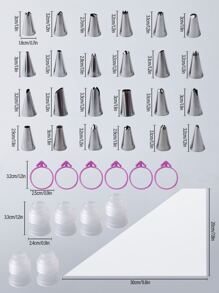 136pcs Stainless Steel Piping Bag & Nozzle Set - Silver - View 2