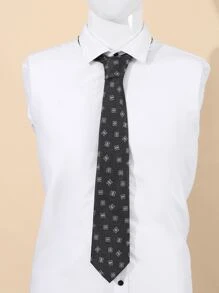 Men Geometric Pattern Tie - Multicolor - View 1