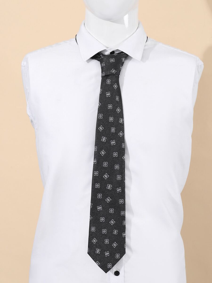 Men Geometric Pattern Tie - Multicolor - View 1