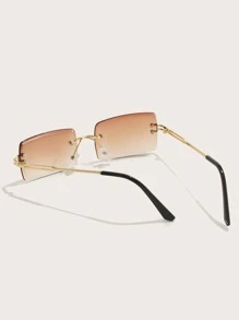 Cặp Kính Vuông Thời Trang Boho Không Gọng Cho Nam, Dành Cho Mùa Hè - màu nâu - Xem 3