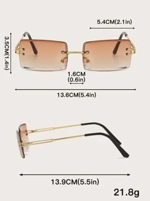 Cặp Kính Vuông Thời Trang Boho Không Gọng Cho Nam, Dành Cho Mùa Hè - màu nâu - Xem 4