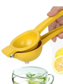 1pc Mini Plastic Hand Juicer, Minimalist Yellow Manual Press Juicer For Kitchen - Yellow - View 3