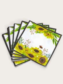 25入組向日葵圖案餐巾紙