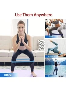 5pcs Letter Graphic Yoga Resistance Band Gym Accessories - Multicolor - View 7