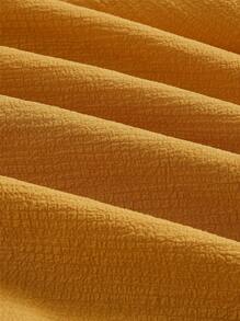 SHEIN MOD Solid Button Front Dress - Mustard Yellow - View 3