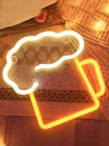 1 pieza de logotipo de luz de neón Led en forma de cerveza, fuente de alimentación USB/batería luz de neón con interruptor dormitorio boda fiesta de cumpleaños juego casa decoración de pared - Multicolor - Ver 2
