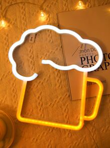 1 pieza de logotipo de luz de neón Led en forma de cerveza, fuente de alimentación USB/batería luz de neón con interruptor dormitorio boda fiesta de cumpleaños juego casa decoración de pared - Multicolor - Ver 3