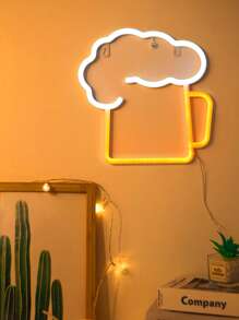 1 pieza de logotipo de luz de neón Led en forma de cerveza, fuente de alimentación USB/batería luz de neón con interruptor dormitorio boda fiesta de cumpleaños juego casa decoración de pared - Multicolor - Ver 4