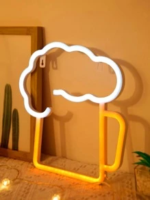 1 pieza de logotipo de luz de neón Led en forma de cerveza, fuente de alimentación USB/batería luz de neón con interruptor dormitorio boda fiesta de cumpleaños juego casa decoración de pared - Multicolor - Ver 5