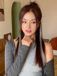 DAZY 2pcs Straight Synthetic Hair Extension - Grey - View 6